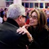 Carol Kahn Strauss, director of the Leo Baeck Institute, greets architect Daniel Libeskind in the Jewish Museum in Berlin